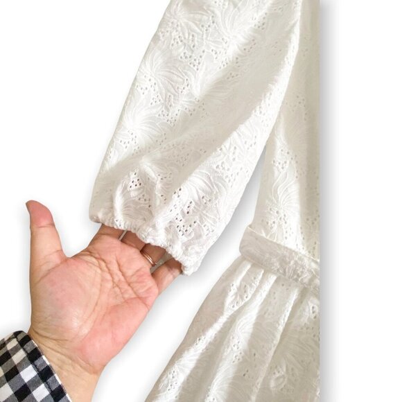 NWT Nicholas White Floral Embroidery Midi Dress, Size 2 - Picture 13 of 15